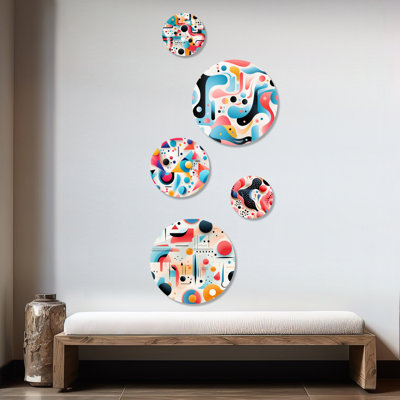 Sean - Ensemble d'art mural moderne géométrique rond de 5