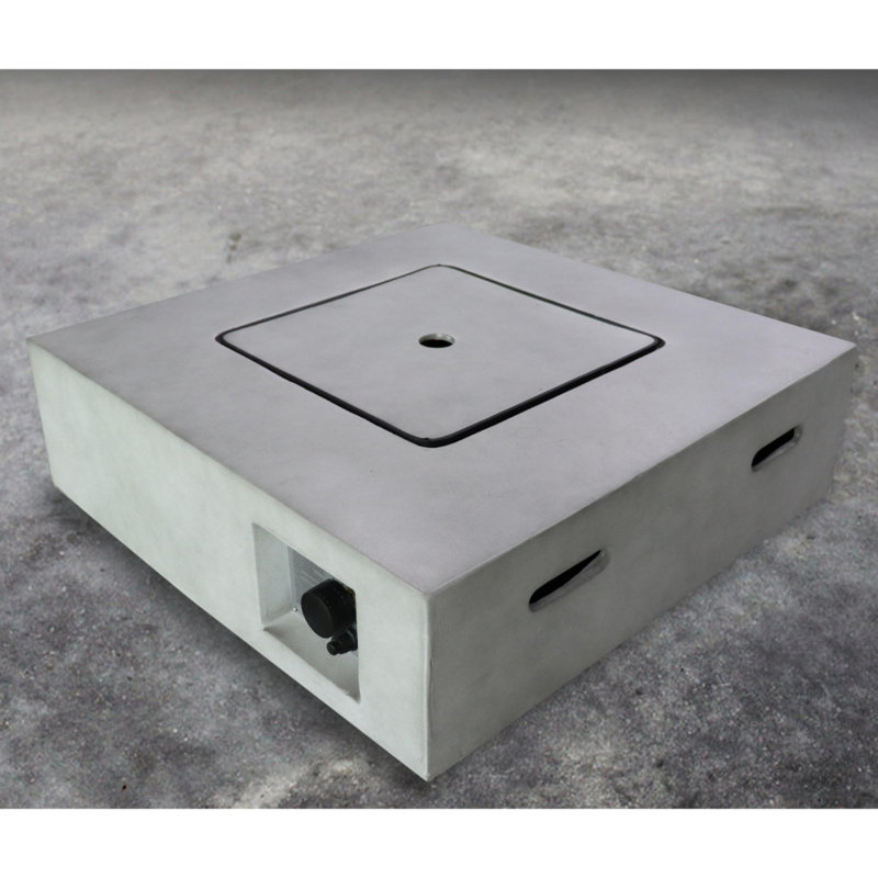 Table de foyer d'extérieur en acier 30 po avec couvercle, Gris