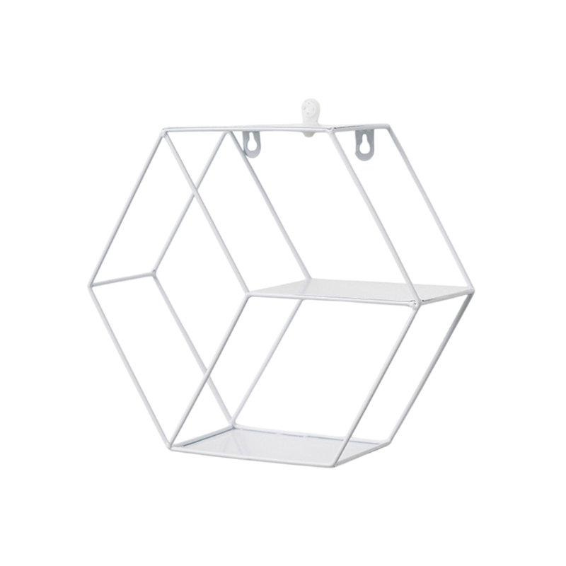Support de rangement mural en fer, Blanc