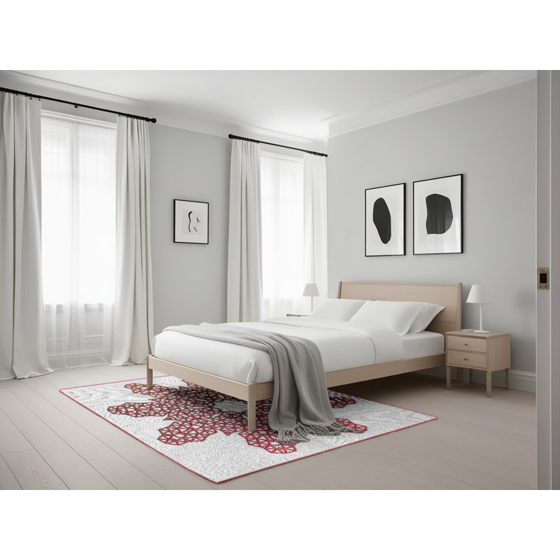 Tapis brun/beige tissé à la machine, Rectangle 5 pi x 7 pi