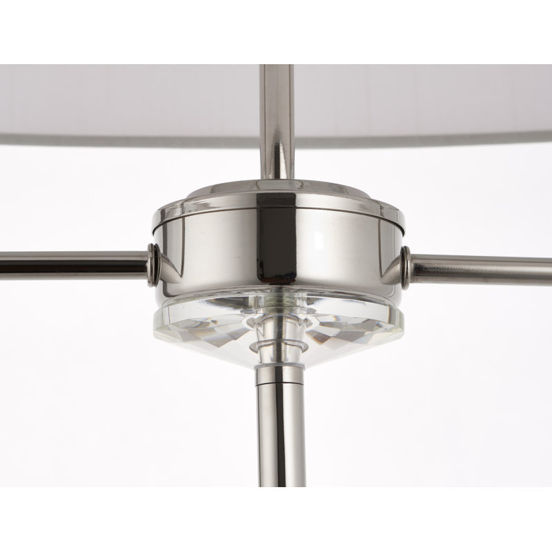 Basilia 157cm Traditional Floor Lamp, Bright Nickel Plate