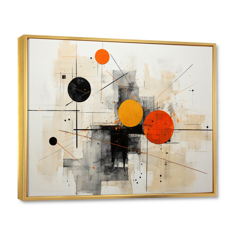 «Gerhardine Geometric Abstraction IV», reproduction d'art sur toile, H 12 po x l 20 po x P 1 po, Cadre flottant doré