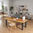 Solid Wood + Iron Legs Rectangular Desk-1830341793