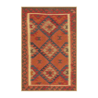 Tapis noir/orange/beige contemporain Gero