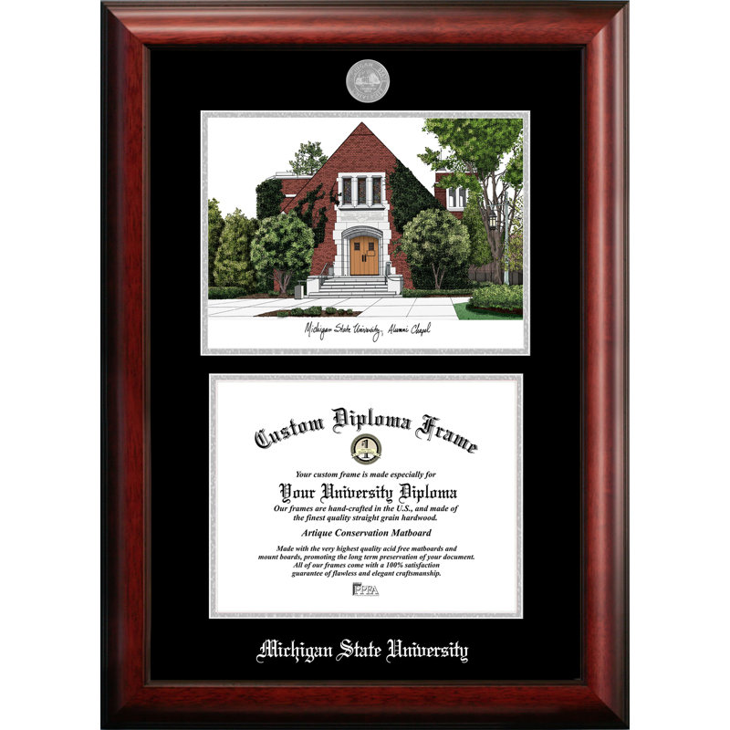 Cadre photo Etian Michigan State University, 8,5 po x 11 po, Brun