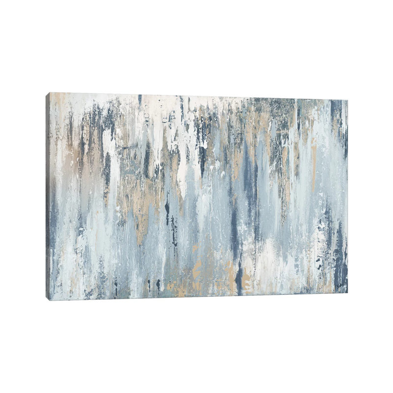 «Blue Illusion» par Patricia Pinto - impression d'art graphique, Toile tendue, H 40 po x l 60 po, Sans cadre