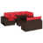 Coussin rouge / cadre brun est en rupture de stock