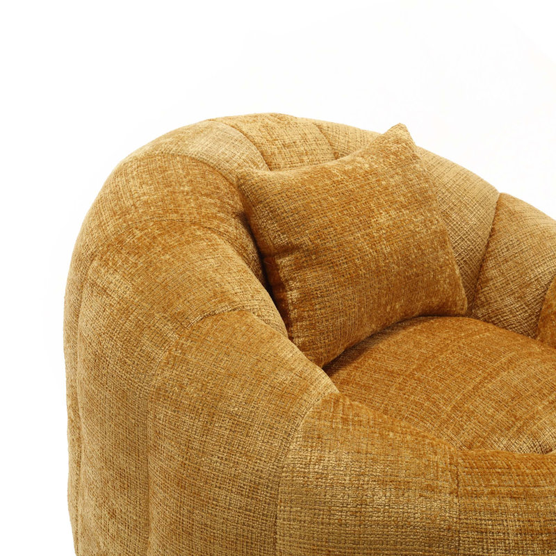 Fauteuil à billes avec repose-pieds et repose-pieds Modern Modern, Jaune