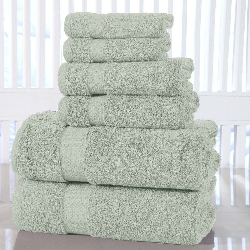 Ensemble de serviettes en coton à 100 % 6 pièces Aden, Jade