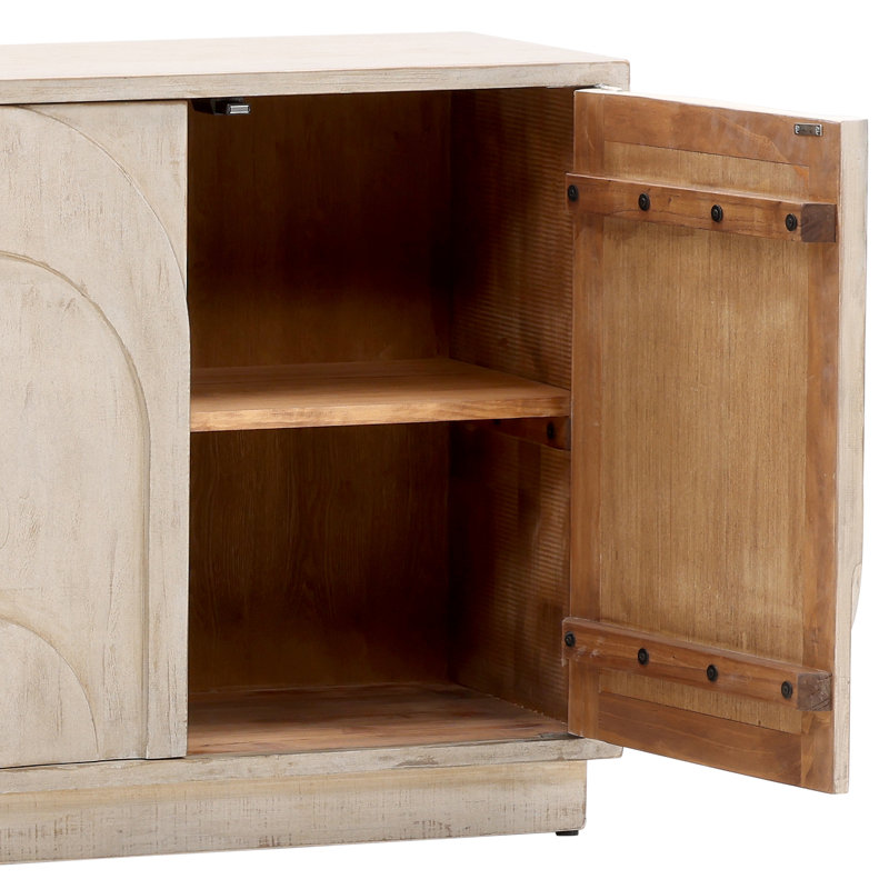 Riley 78" Reclaimed Pine Wood Sideboard, Light Warm Wash
