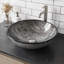 Lavabo de salle de bain rond de type vasque en verre titane de L 17 po l 6 po Giovanni-100503763