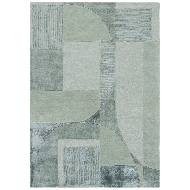 Fifth Avenue Hand Tufted Viscose,Wool, Cotton Geometric Indoor Rug, Rectangle 9' x 12'