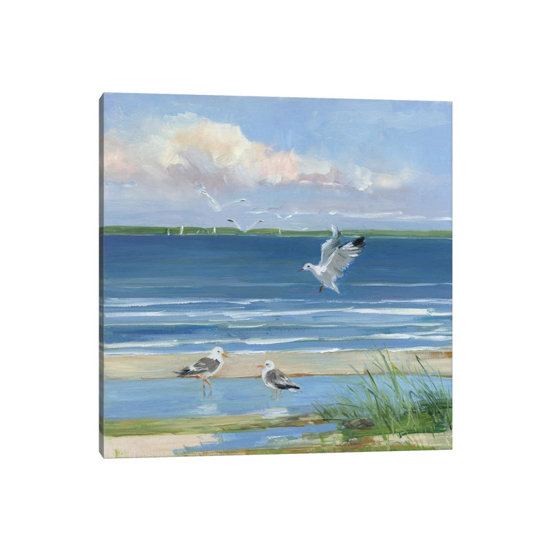«Beach Combing II» par Sally Swatland - reproduction d'art, Toile tendue, H 26 po x l 26 po x P 1,5 po