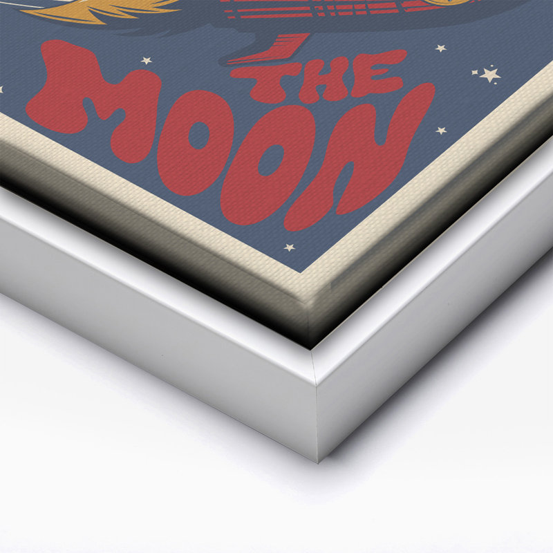 The Moon No2, Canvas, 12"H x 16"W, White Framed