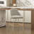 Gracie Modern Vegan Leather Upholstered Steel Counter Stool in Stone Gray and Gold-659403854-658843871