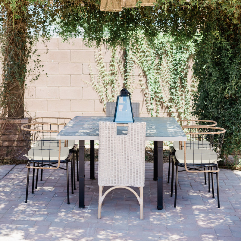 Outdoor Chair Seat Cushion, 20" W x 19" D, Ivory
