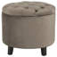 Repose-pieds de rangement rond en velours Hemi de 20,8 po Hemi-22170422