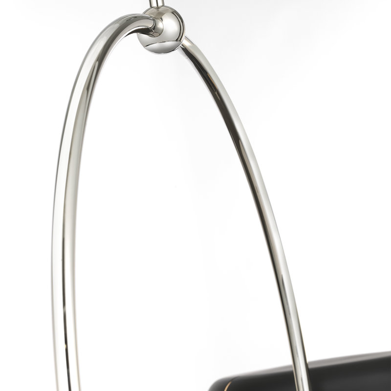 Thomas O'Brien Oso 72" Linear Arched Pendant, Polished Nickel, 64" H x 54" W, Black