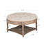 Grande table basse ronde avec repose-pieds imperméable avec rangement en bois à 2 niveaux-1416361753