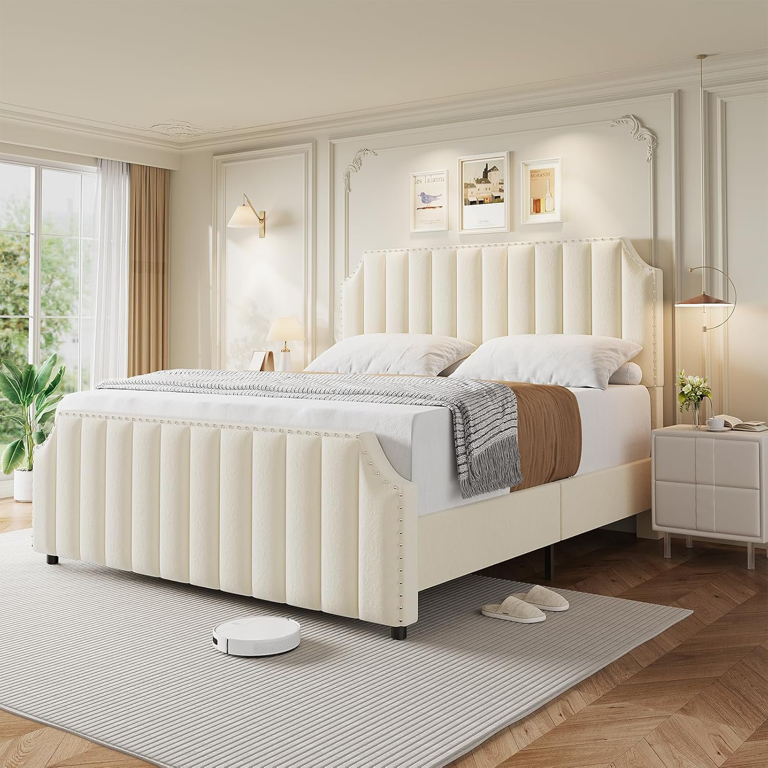 House of Hampton Velvet Bed Frame with 50.2" Headboard