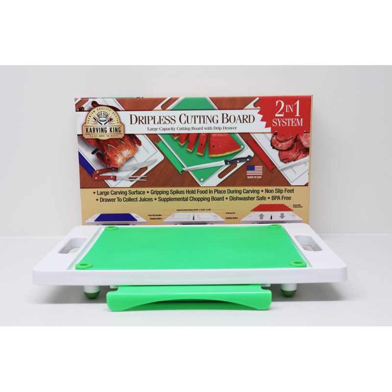 Planche à découper Karving King Platsic Dripless, Vert