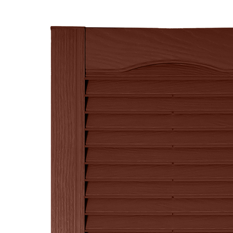 Volet à persiennes sur mesure avec dessus cathédrale, 58", Rouge brique, 14.5"
