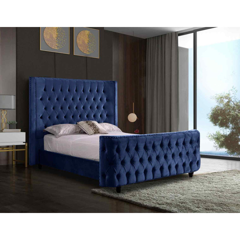 Upholstered Bed, Single (3'), Blue
