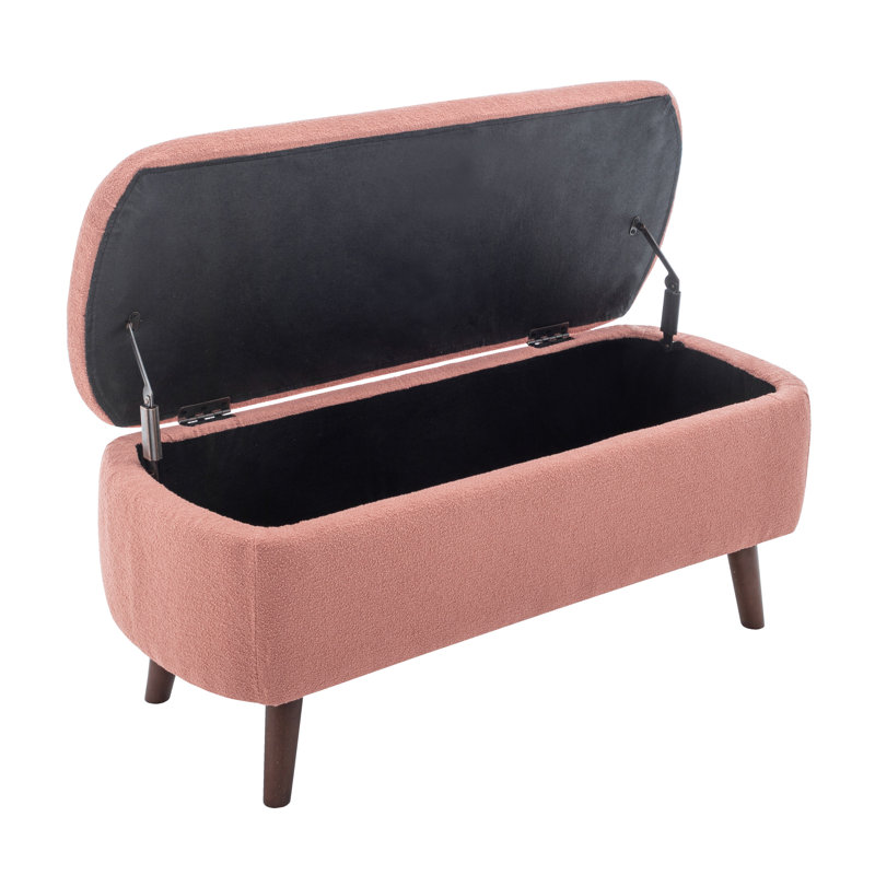 Banc de rangement en tissu Caralina, Rose