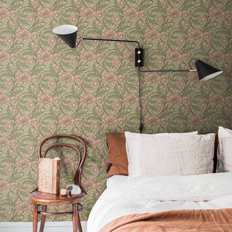 Cahterine 10.5m x 53cm Wallpaper Roll, Green