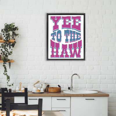 Yee To The Haw Typography Floating Frame, design by Susan Ball