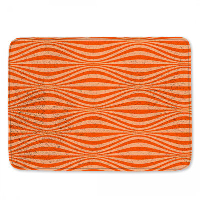 Tapis de bain Orange Wavy Lines