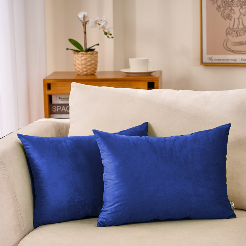 Plain Velvet Collection Velvet Pillow Cover, Navy