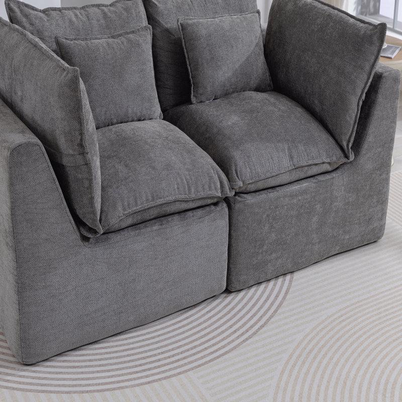 Canapé modulaire surdimensionné de 74,8 po de large avec canapé modulaire True Relax Comfy et sièges larges et profonds