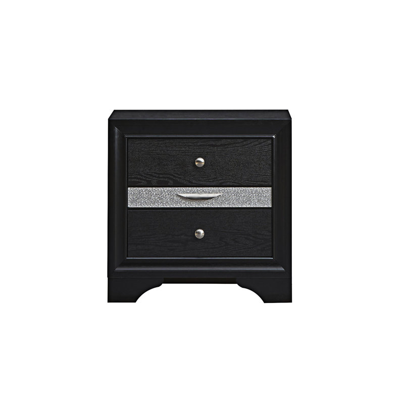 Nightstand Bedside Table With Drawer, Black