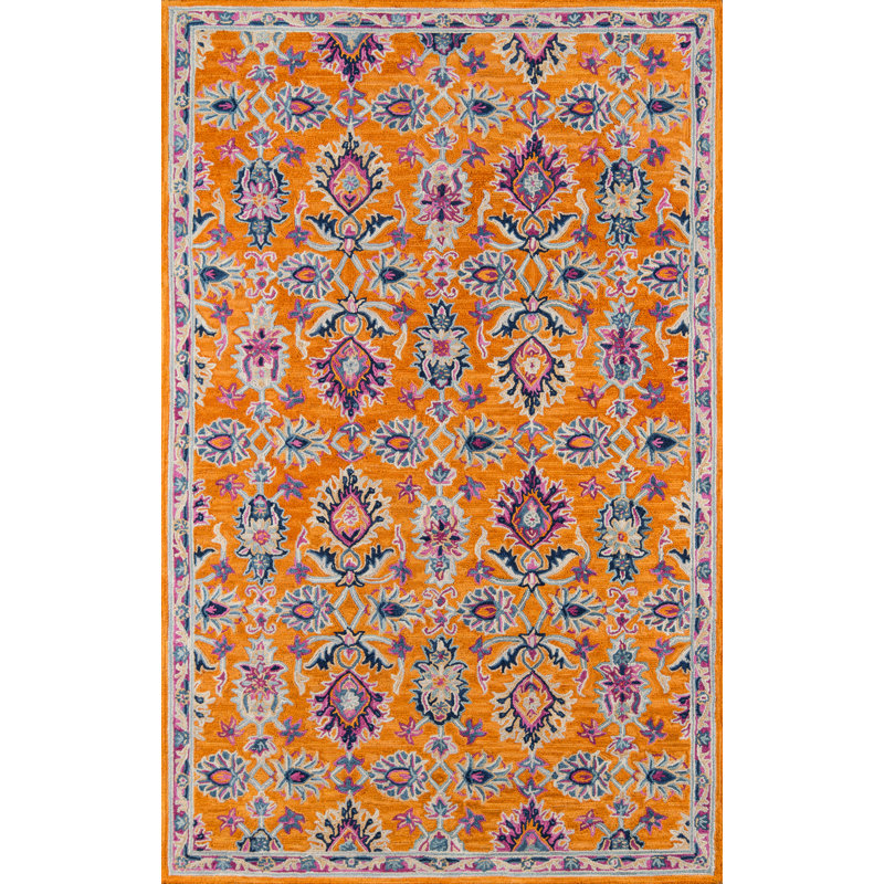 Tapis oriental en laine fait à la main Lancaster, Rectangle 6 pi x 9 pi