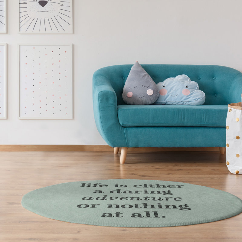 Tapis en poly-citation "life life", Rond 5 pi