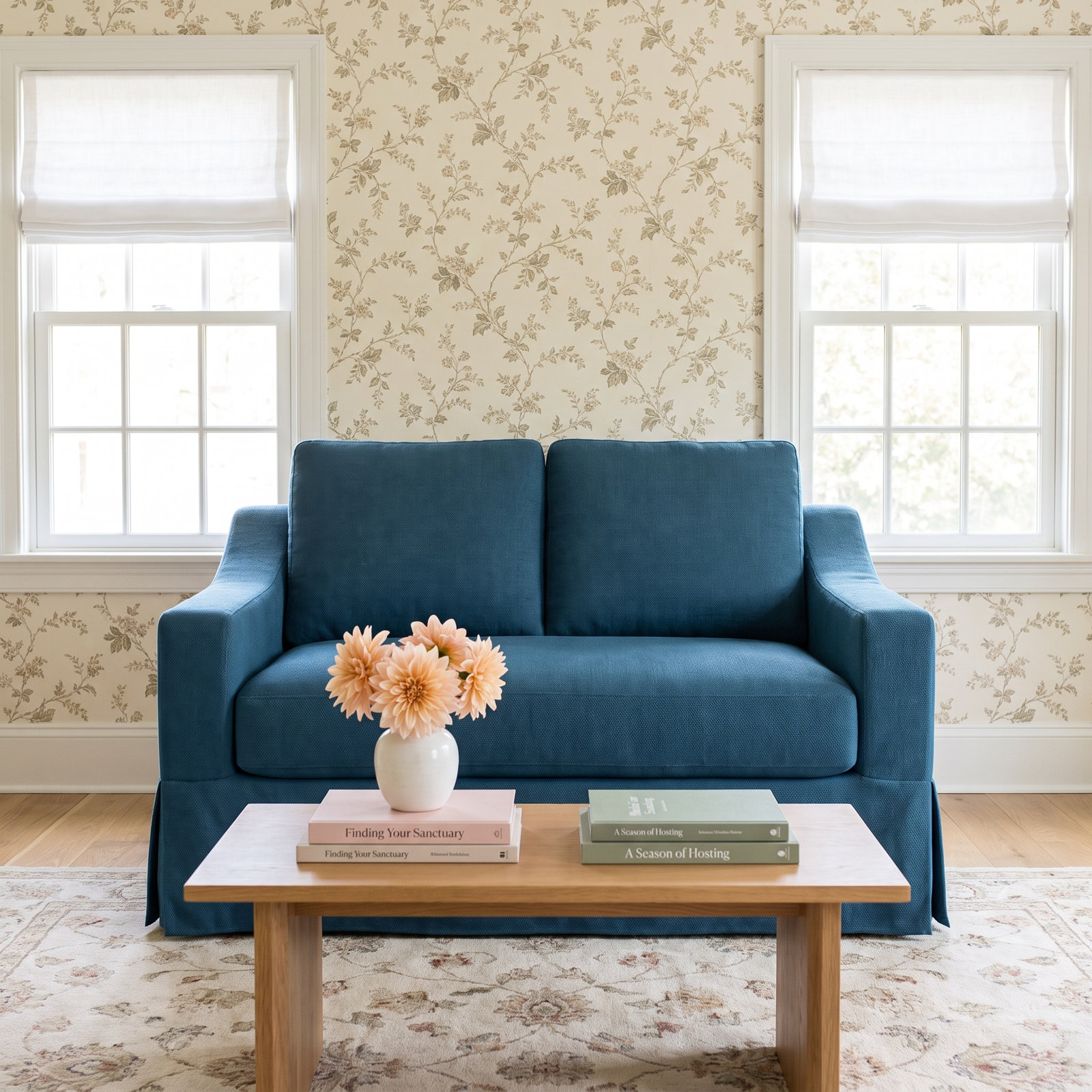 Cranbrook 55.5'' Upholstered Loveseat, Conversation Linen Basketweave