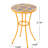 Sunlit Yellow Ceramic Tile And Iron Patio End Table, 13.68 In. Depth, Accented Practical
