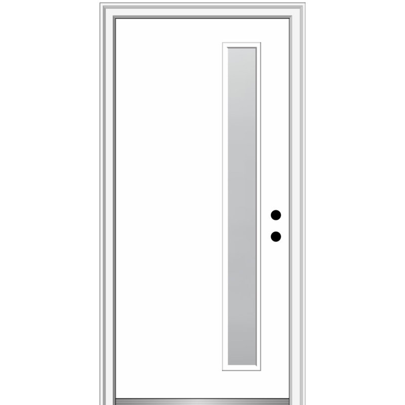 Porte d'entrée pré-suspendue peinte en fibre de verre à 1 lumière Spotlight, S'ouvre à gauche vers l'intérieur
