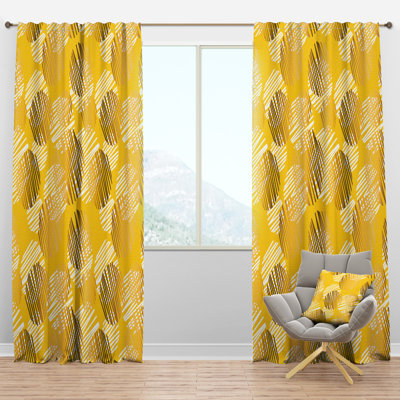 Panneau de rideau simple semi-diaphane avec passe-tringle Mid-Century Design