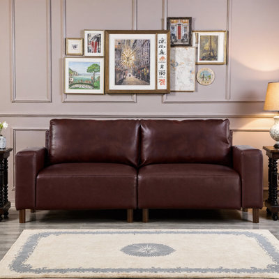 Courbes de style Mid-Century, cuir de polyuréthane respirant, pieds en bois massif, assemblage sans outils en 30 minutes, luxe adapté aux appartements