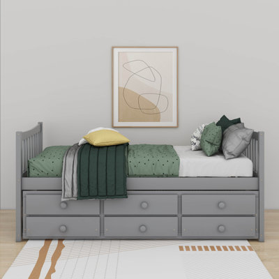Lit de jour simple avec tiroirs et couchette