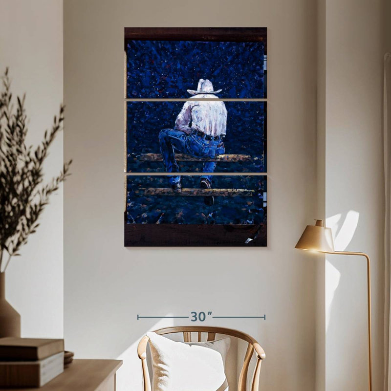 Cowboy abstrait, 65" H x 42" W