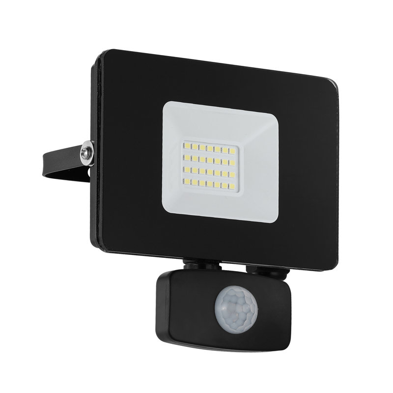 Faedo Integrated LED Outdoor Armed Sconce, Black, 14cm H x 13cm W x 5cm D