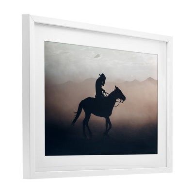 «Sprinting Cowboy on Horseback», reproduction encadrée sous verre, design par 1x