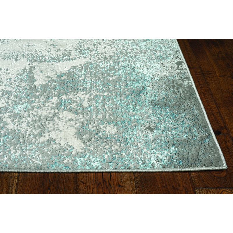 Tufted Silver/Blue Area Rug