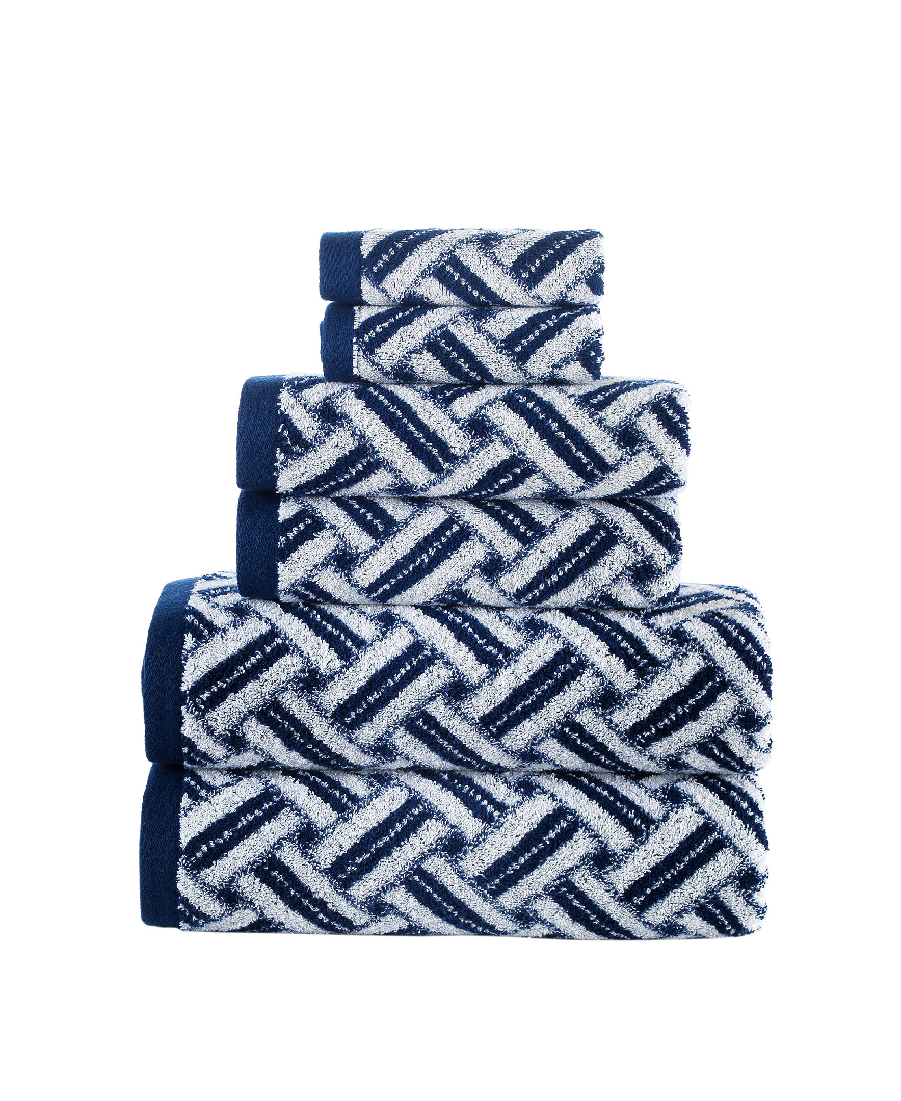 Pereira 6 Piece Jacquard Towel Set Alcott Hill Color: Navy