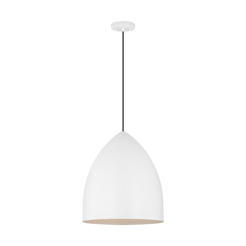 Huron Pendant, Matte White, 20" H x 17" W x 17" D