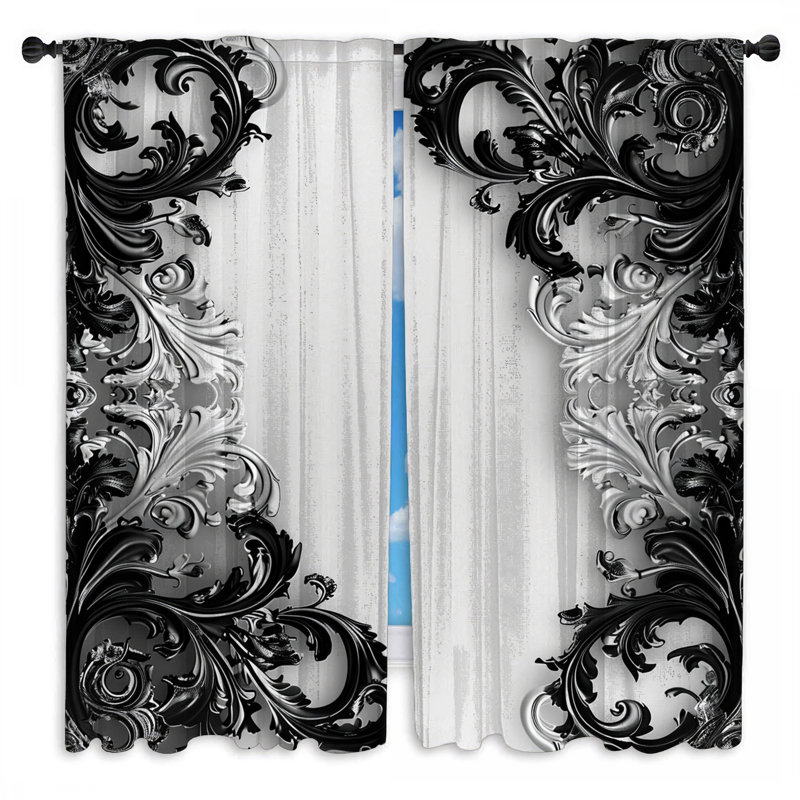 Rideaux baroque transparents et obscurcissants - 2 panneaux, Transparent, 20 po x 50 po - 2 panneaux