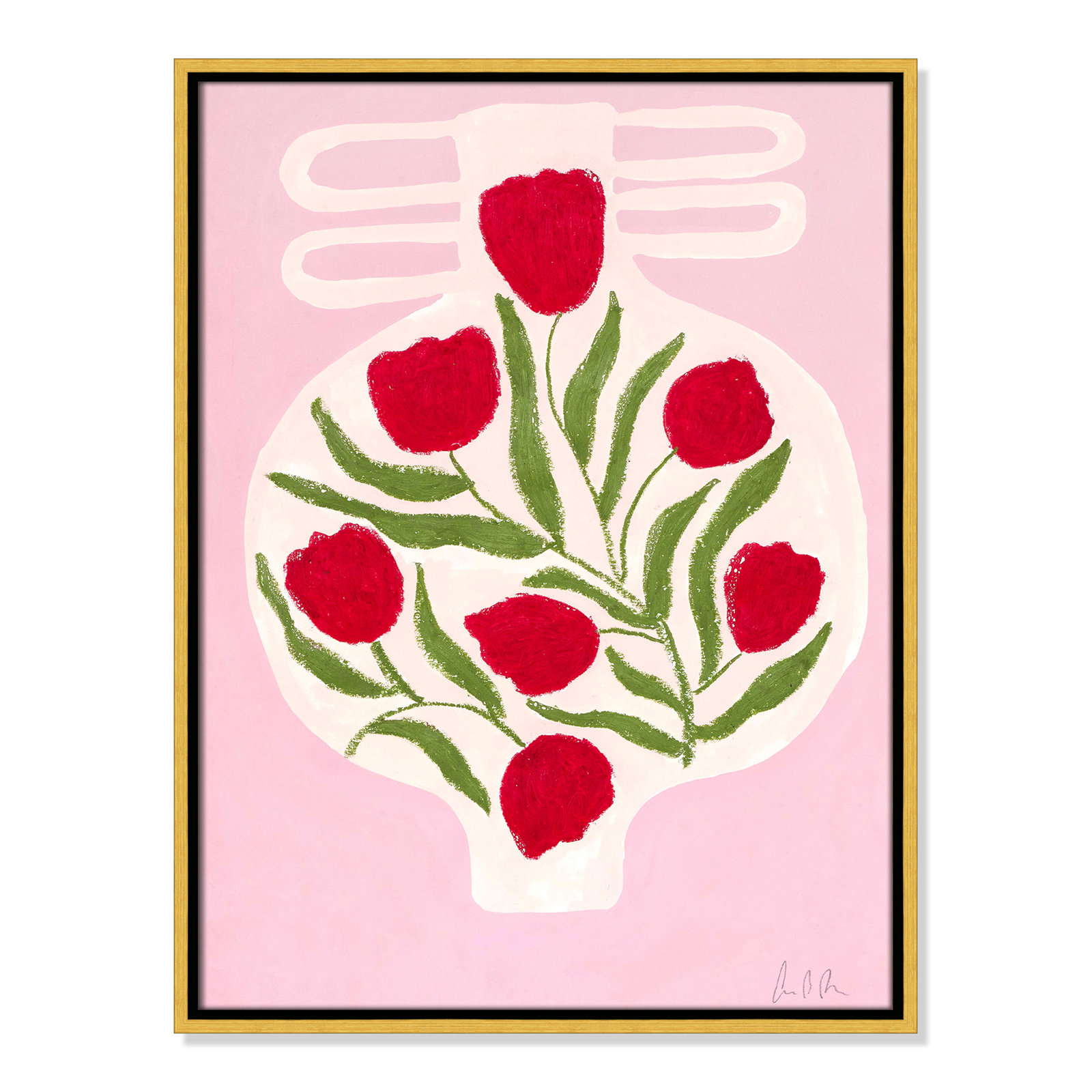 Vase No. 02 Print by Camilla Bergqvist, 25.5" H x 19.5" W, Gold